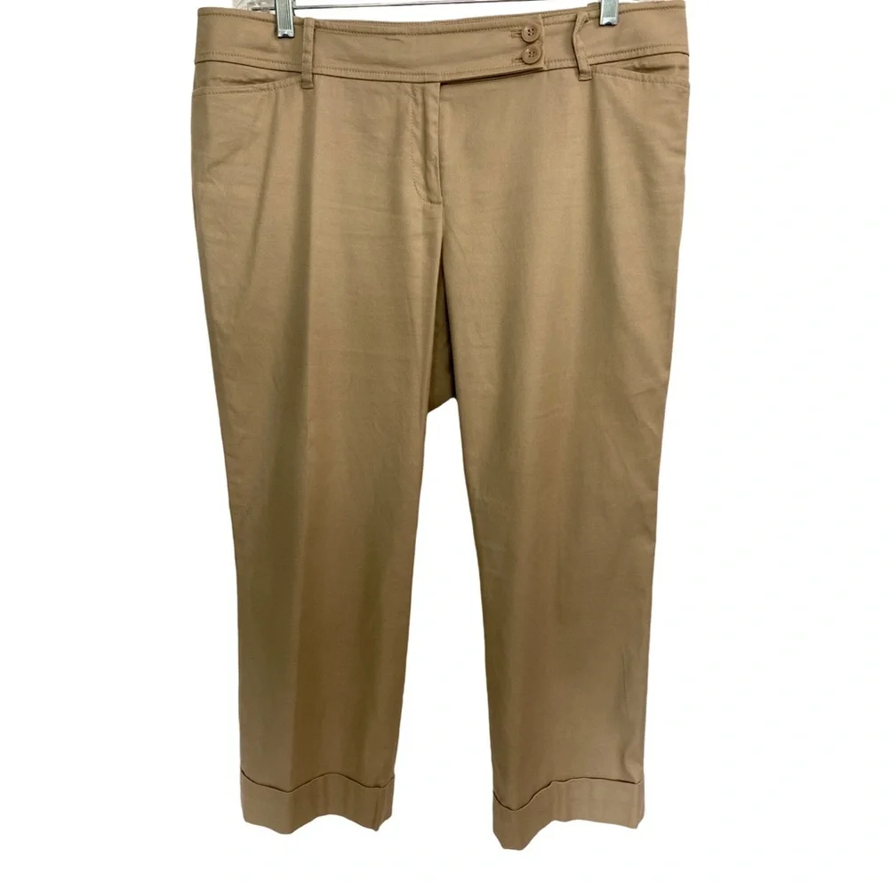 LOFT Marissa Cropped Beige Pants Size 14